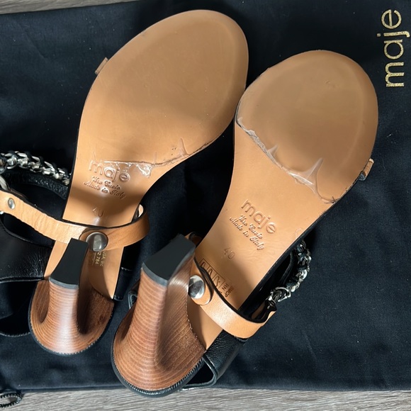 MAJE BIRDY BLACK HAUTE SANDALS SZ 8.5 - Picture 3 of 9